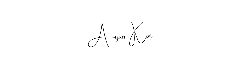 Make a beautiful signature design for name Aryan Koli. With this signature (Andilay-7BmLP) style, you can create a handwritten signature for free. Aryan Koli signature style 4 images and pictures png