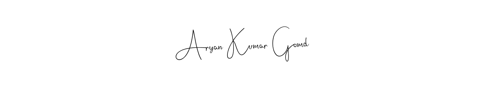 You should practise on your own different ways (Andilay-7BmLP) to write your name (Aryan Kumar Gomd) in signature. don't let someone else do it for you. Aryan Kumar Gomd signature style 4 images and pictures png
