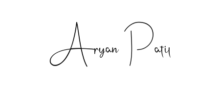The Andilay-7BmLP font transforms the name Aryan Patil into an executive sign with sharp precision and distinguished character. Aryan Patil signature style 4 images and pictures png