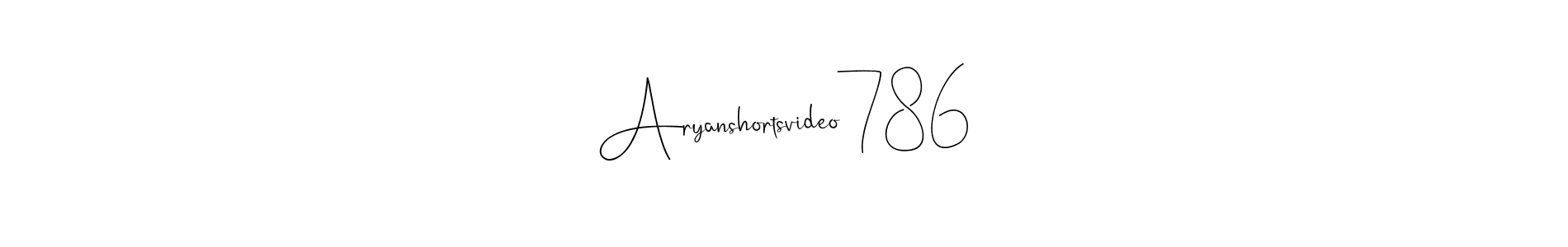 How to make Aryanshortsvideo786 name signature. Use Andilay-7BmLP style for creating short signs online. This is the latest handwritten sign. Aryanshortsvideo786 signature style 4 images and pictures png