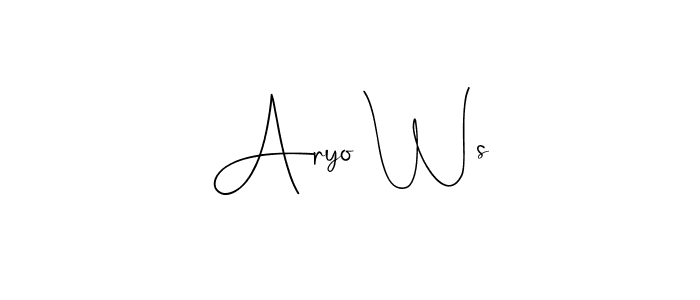 Also You can easily find your signature by using the search form. We will create Aryo Ws name handwritten signature images for you free of cost using Andilay-7BmLP sign style. Aryo Ws signature style 4 images and pictures png