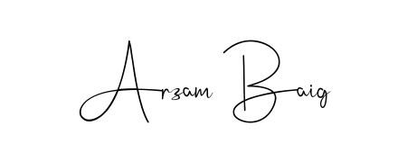 Create a personalized artistic stamp with Arzam Baig in Andilay-7BmLP font. Perfect for visual artists, designers, and influencers. Arzam Baig signature style 4 images and pictures png
