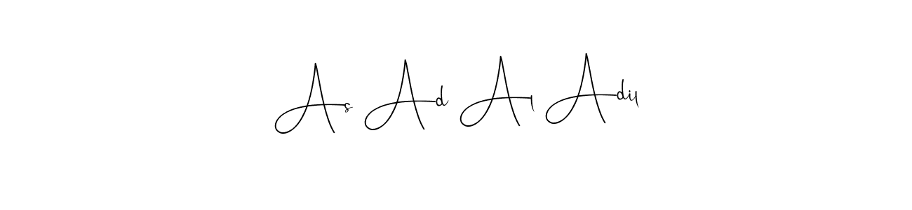 You can use this online signature creator to create a handwritten signature for the name As Ad Al Adil. This is the best online autograph maker. As Ad Al Adil signature style 4 images and pictures png
