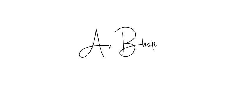 Design your own signature with our free online signature maker. With this signature software, you can create a handwritten (Andilay-7BmLP) signature for name As Bhati. As Bhati signature style 4 images and pictures png
