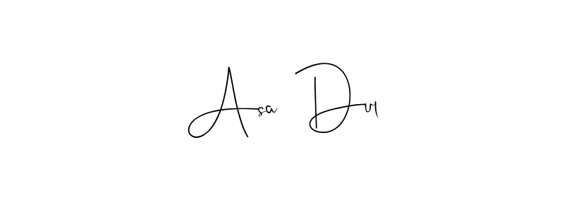 How to make Asa  Dul name signature. Use Andilay-7BmLP style for creating short signs online. This is the latest handwritten sign. Asa  Dul signature style 4 images and pictures png