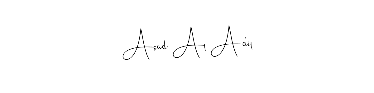 Check out images of Autograph of Asad Al Adil name. Actor Asad Al Adil Signature Style. Andilay-7BmLP is a professional sign style online. Asad Al Adil signature style 4 images and pictures png