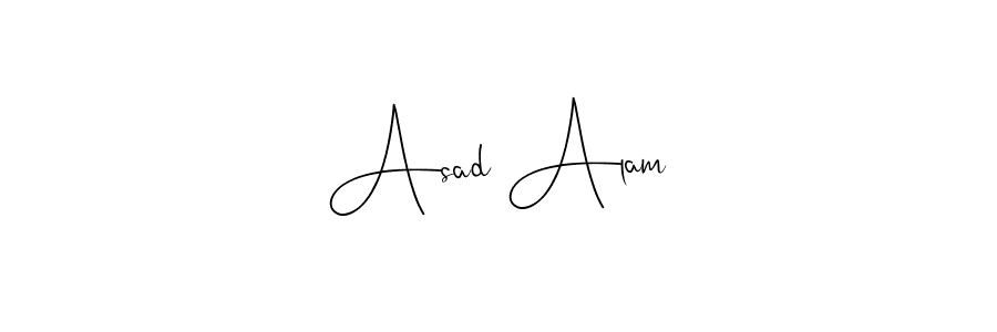 How to make Asad Alam name signature. Use Andilay-7BmLP style for creating short signs online. This is the latest handwritten sign. Asad Alam signature style 4 images and pictures png