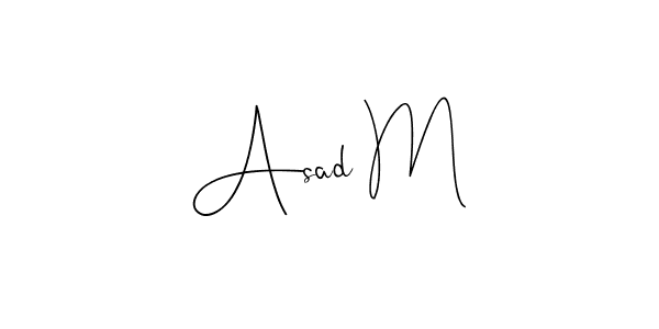 Make a beautiful signature design for name Asad M. Use this online signature maker to create a handwritten signature for free. Asad M signature style 4 images and pictures png