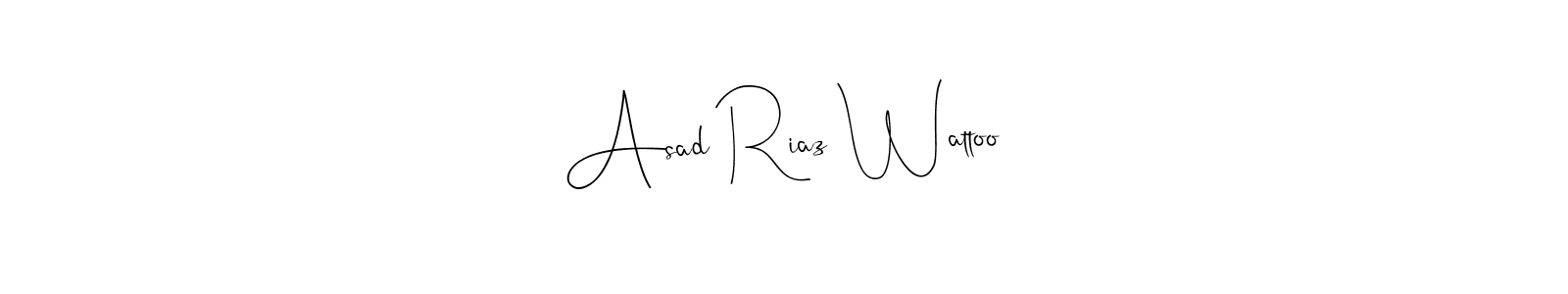 Design your own signature with our free online signature maker. With this signature software, you can create a handwritten (Andilay-7BmLP) signature for name Asad Riaz Wattoo. Asad Riaz Wattoo signature style 4 images and pictures png