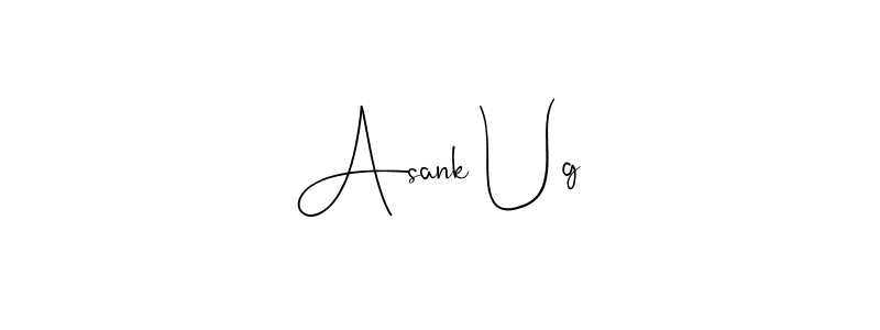 How to make Asank Ug name signature. Use Andilay-7BmLP style for creating short signs online. This is the latest handwritten sign. Asank Ug signature style 4 images and pictures png