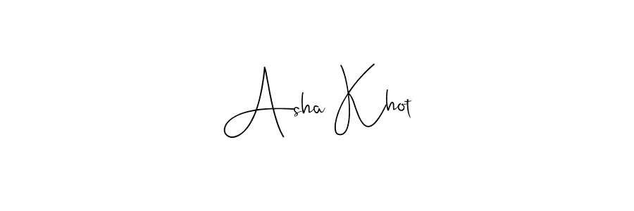 You should practise on your own different ways (Andilay-7BmLP) to write your name (Asha Khot) in signature. don't let someone else do it for you. Asha Khot signature style 4 images and pictures png