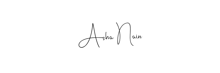 You should practise on your own different ways (Andilay-7BmLP) to write your name (Asha Nain) in signature. don't let someone else do it for you. Asha Nain signature style 4 images and pictures png