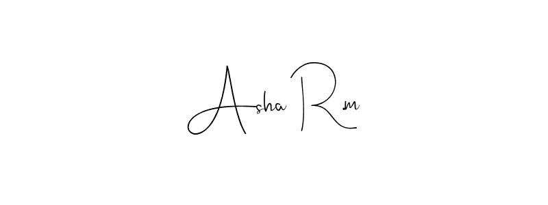 You should practise on your own different ways (Andilay-7BmLP) to write your name (Asha R.m) in signature. don't let someone else do it for you. Asha R.m signature style 4 images and pictures png