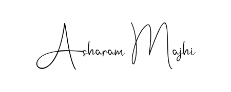 Discover the perfect balance of readability and style for Asharam Majhi with Andilay-7BmLP font. Create your dream signature today. Asharam Majhi signature style 4 images and pictures png