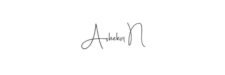 The best way (Andilay-7BmLP) to make a short signature is to pick only two or three words in your name. The name Ashekul N include a total of six letters. For converting this name. Ashekul N signature style 4 images and pictures png