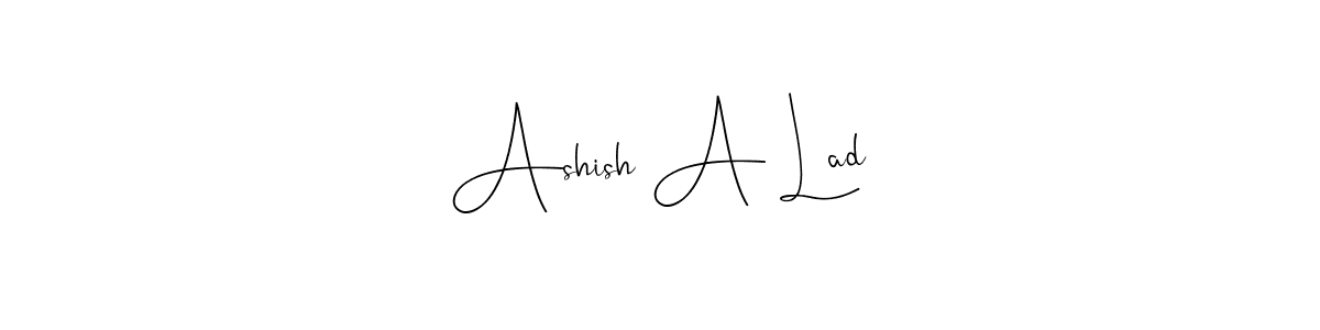 if you are searching for the best signature style for your name Ashish A Lad. so please give up your signature search. here we have designed multiple signature styles  using Andilay-7BmLP. Ashish A Lad signature style 4 images and pictures png