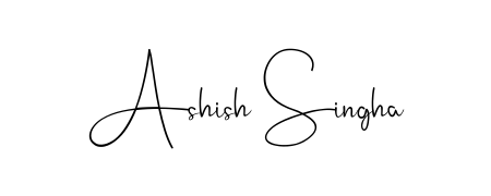 A sleek calligraphic signature for name Ashish Singha utilizing Andilay-7BmLP styling. Great for adding personal signatures to photos and art. Ashish Singha signature style 4 images and pictures png