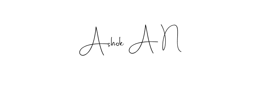 Andilay-7BmLP is a professional signature style that is perfect for those who want to add a touch of class to their signature. It is also a great choice for those who want to make their signature more unique. Get Ashok A N name to fancy signature for free. Ashok A N signature style 4 images and pictures png
