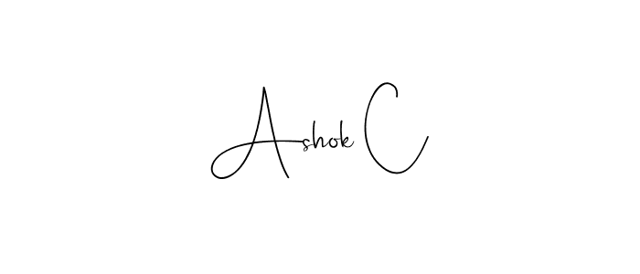 How to make Ashok C name signature. Use Andilay-7BmLP style for creating short signs online. This is the latest handwritten sign. Ashok C signature style 4 images and pictures png