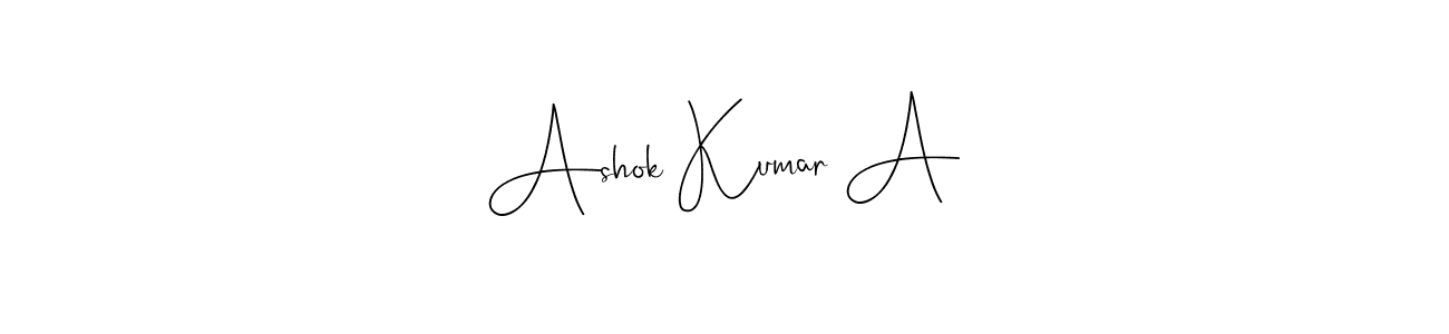 Make a beautiful signature design for name Ashok Kumar A. With this signature (Andilay-7BmLP) style, you can create a handwritten signature for free. Ashok Kumar A signature style 4 images and pictures png