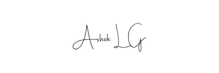 The best way (Andilay-7BmLP) to make a short signature is to pick only two or three words in your name. The name Ashok L G include a total of six letters. For converting this name. Ashok L G signature style 4 images and pictures png