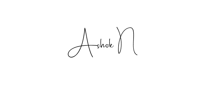 Design your own signature with our free online signature maker. With this signature software, you can create a handwritten (Andilay-7BmLP) signature for name Ashok N. Ashok N signature style 4 images and pictures png