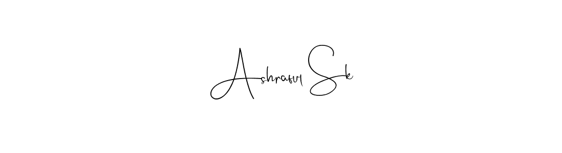 How to make Ashraful Sk name signature. Use Andilay-7BmLP style for creating short signs online. This is the latest handwritten sign. Ashraful Sk signature style 4 images and pictures png