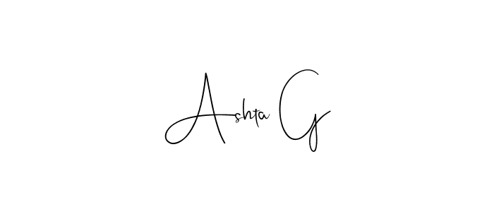 How to make Ashta G name signature. Use Andilay-7BmLP style for creating short signs online. This is the latest handwritten sign. Ashta G signature style 4 images and pictures png