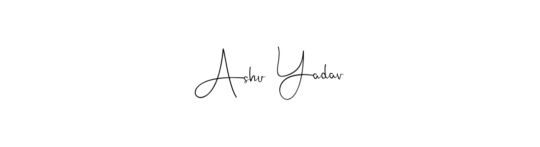 if you are searching for the best signature style for your name Ashu  Yadav. so please give up your signature search. here we have designed multiple signature styles  using Andilay-7BmLP. Ashu  Yadav signature style 4 images and pictures png