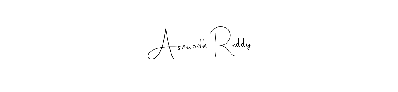 How to make Ashwadh Reddy name signature. Use Andilay-7BmLP style for creating short signs online. This is the latest handwritten sign. Ashwadh Reddy signature style 4 images and pictures png