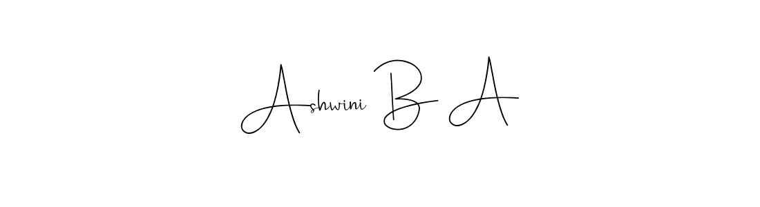 Design your own signature with our free online signature maker. With this signature software, you can create a handwritten (Andilay-7BmLP) signature for name Ashwini B A. Ashwini B A signature style 4 images and pictures png