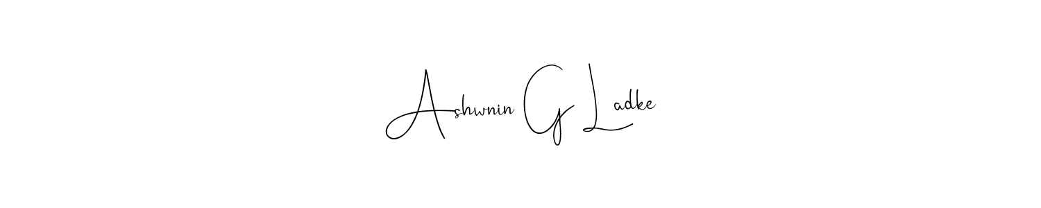 This is the best signature style for the Ashwnin G Ladke name. Also you like these signature font (Andilay-7BmLP). Mix name signature. Ashwnin G Ladke signature style 4 images and pictures png