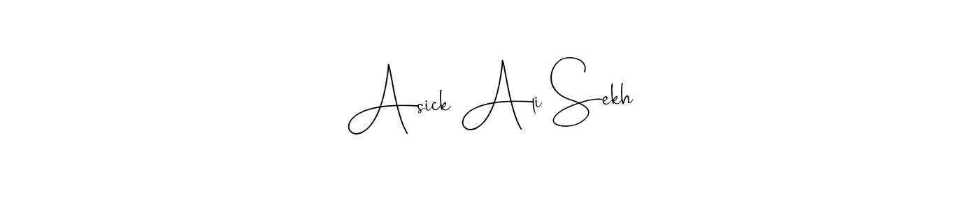 You should practise on your own different ways (Andilay-7BmLP) to write your name (Asick Ali Sekh) in signature. don't let someone else do it for you. Asick Ali Sekh signature style 4 images and pictures png