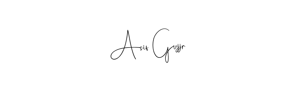 if you are searching for the best signature style for your name Asif Gujjr. so please give up your signature search. here we have designed multiple signature styles  using Andilay-7BmLP. Asif Gujjr signature style 4 images and pictures png