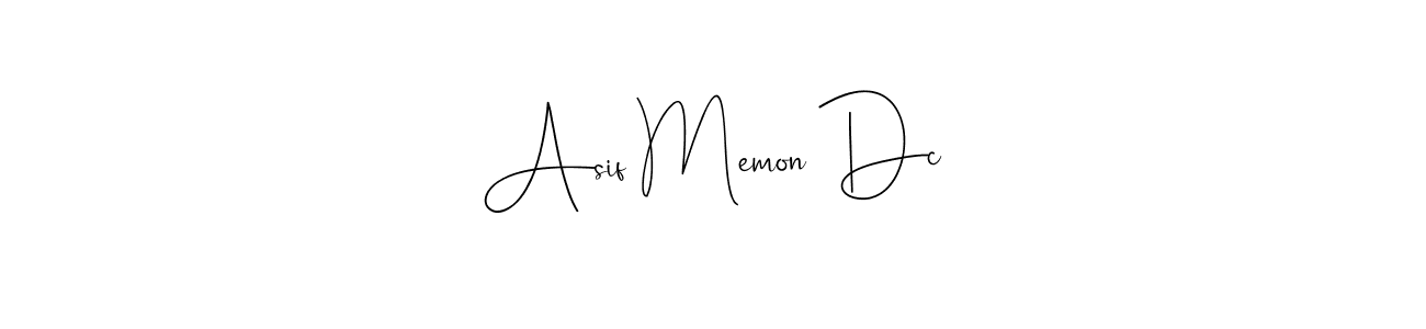 How to make Asif Memon Dc name signature. Use Andilay-7BmLP style for creating short signs online. This is the latest handwritten sign. Asif Memon Dc signature style 4 images and pictures png