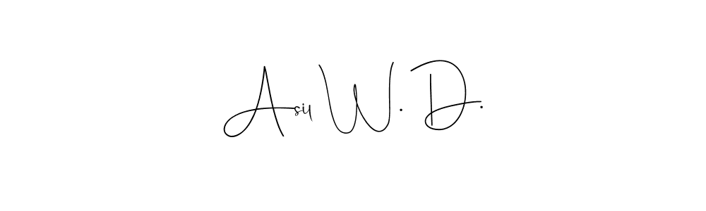 Make a beautiful signature design for name Asil W. D.. Use this online signature maker to create a handwritten signature for free. Asil W. D. signature style 4 images and pictures png