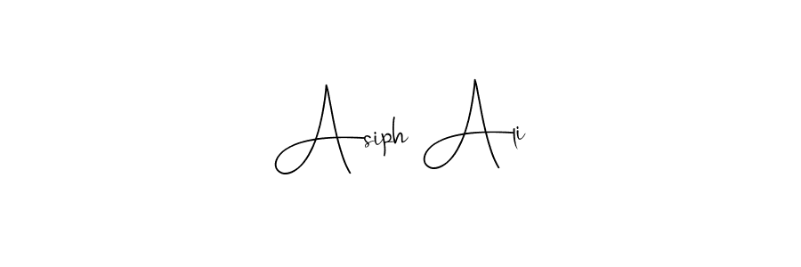 Also You can easily find your signature by using the search form. We will create Asiph Ali name handwritten signature images for you free of cost using Andilay-7BmLP sign style. Asiph Ali signature style 4 images and pictures png