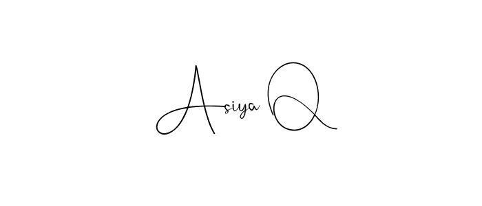 How to make Asiya Q name signature. Use Andilay-7BmLP style for creating short signs online. This is the latest handwritten sign. Asiya Q signature style 4 images and pictures png