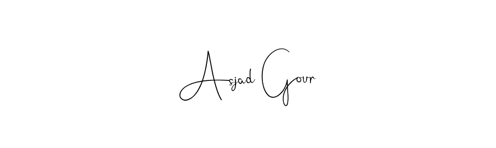 Design your own signature with our free online signature maker. With this signature software, you can create a handwritten (Andilay-7BmLP) signature for name Asjad Gour. Asjad Gour signature style 4 images and pictures png