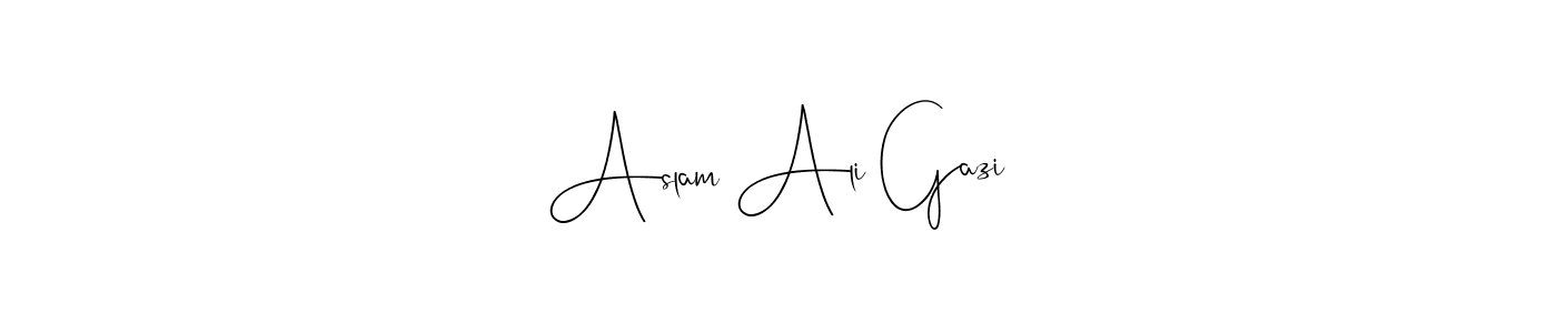 The best way (Andilay-7BmLP) to make a short signature is to pick only two or three words in your name. The name Aslam Ali Gazi include a total of six letters. For converting this name. Aslam Ali Gazi signature style 4 images and pictures png
