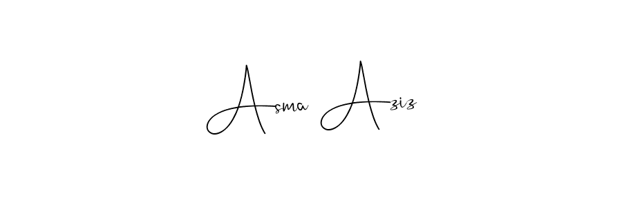Design your own signature with our free online signature maker. With this signature software, you can create a handwritten (Andilay-7BmLP) signature for name Asma Aziz. Asma Aziz signature style 4 images and pictures png