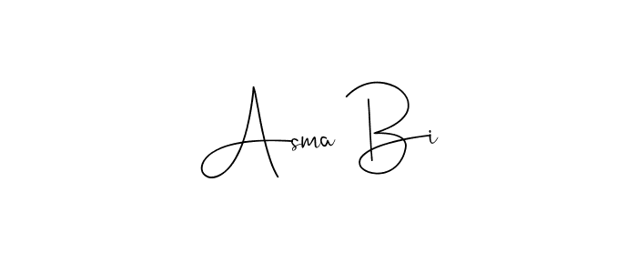 Design your own signature with our free online signature maker. With this signature software, you can create a handwritten (Andilay-7BmLP) signature for name Asma Bi. Asma Bi signature style 4 images and pictures png