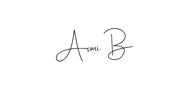 Also we have Asmi B name is the best signature style. Create professional handwritten signature collection using Andilay-7BmLP autograph style. Asmi B signature style 4 images and pictures png