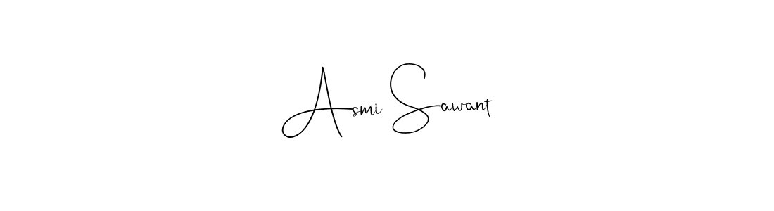 How to make Asmi Sawant name signature. Use Andilay-7BmLP style for creating short signs online. This is the latest handwritten sign. Asmi Sawant signature style 4 images and pictures png