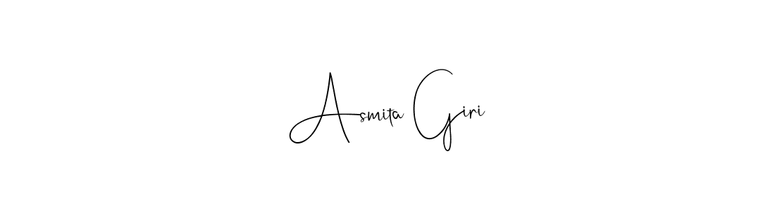 How to make Asmita Giri name signature. Use Andilay-7BmLP style for creating short signs online. This is the latest handwritten sign. Asmita Giri signature style 4 images and pictures png