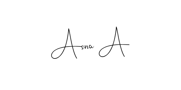 You can use this online signature creator to create a handwritten signature for the name Asna A. This is the best online autograph maker. Asna A signature style 4 images and pictures png