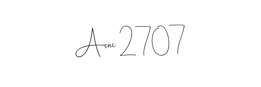 The best way (Andilay-7BmLP) to make a short signature is to pick only two or three words in your name. The name Asnc 2707 include a total of six letters. For converting this name. Asnc 2707 signature style 4 images and pictures png