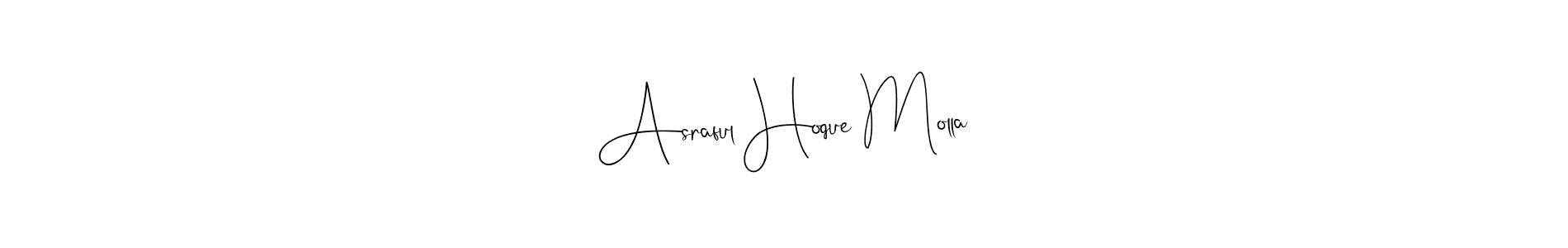 Asraful Hoque Molla stylish signature style. Best Handwritten Sign (Andilay-7BmLP) for my name. Handwritten Signature Collection Ideas for my name Asraful Hoque Molla. Asraful Hoque Molla signature style 4 images and pictures png