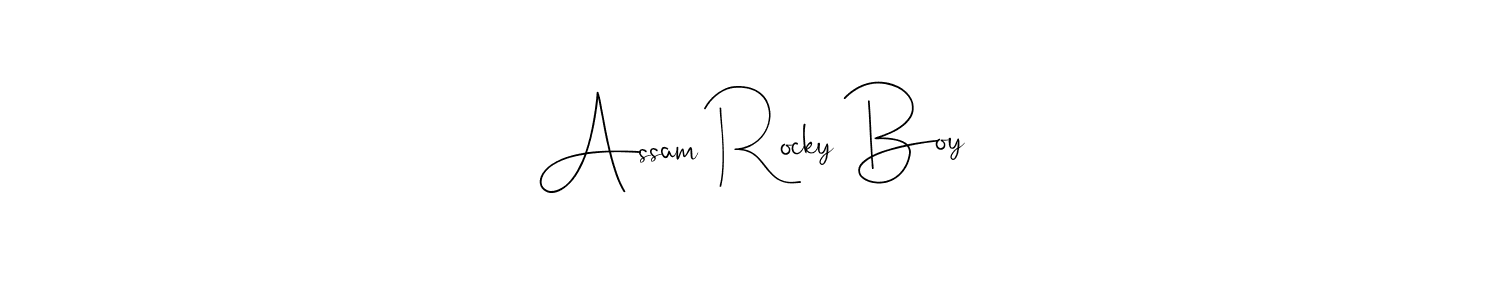 Create a beautiful signature design for name Assam Rocky Boy. With this signature (Andilay-7BmLP) fonts, you can make a handwritten signature for free. Assam Rocky Boy signature style 4 images and pictures png