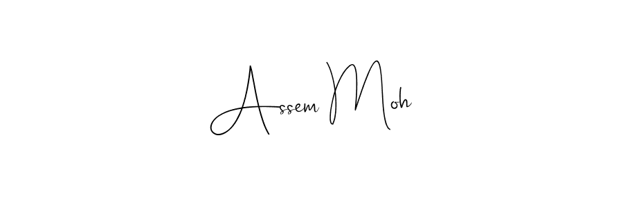 You can use this online signature creator to create a handwritten signature for the name Assem Moh. This is the best online autograph maker. Assem Moh signature style 4 images and pictures png